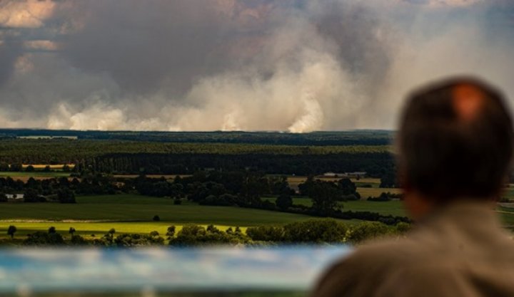 Масштабный лесной пожар бушует на севере Германии (фото)