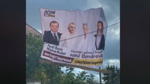 Стоял не там, где надо: блок ACUM убрал баннер в селе Думбрава