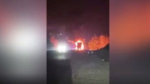 На трассе в Новых Аненах вспыхнул грузовик с материалами для гидроизоляции (ВИДЕО)