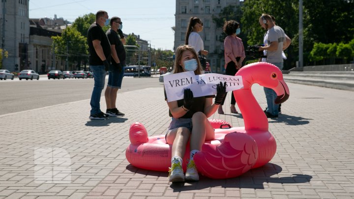 Протест с шезлонгами у правительства: "Только мы увидели свет в конце тоннеля, как нас опять закрыли" (ФОТОРЕПОРТАЖ)