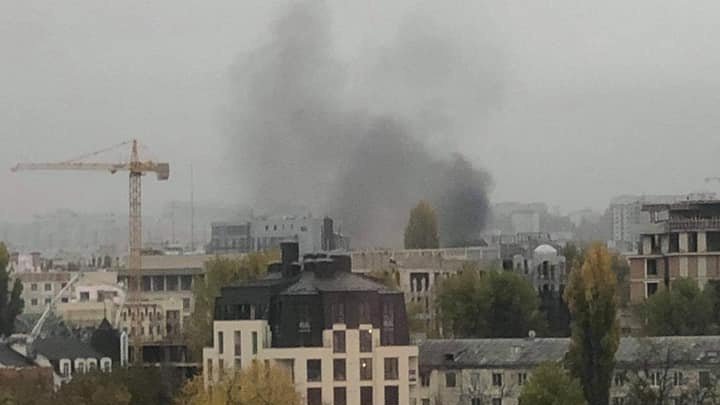 Крупная авария в центре столицы, начался пожар (ВИДЕО)