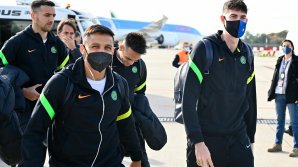 Как встречали футболистов "Интера" в кишинёвском аэропорту 