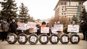 Партия "ШОР" провела протест, используя старые покрышки 