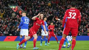 "Ливерпуль"  обыграл  "Лестер"  благодаря дублю Жоты